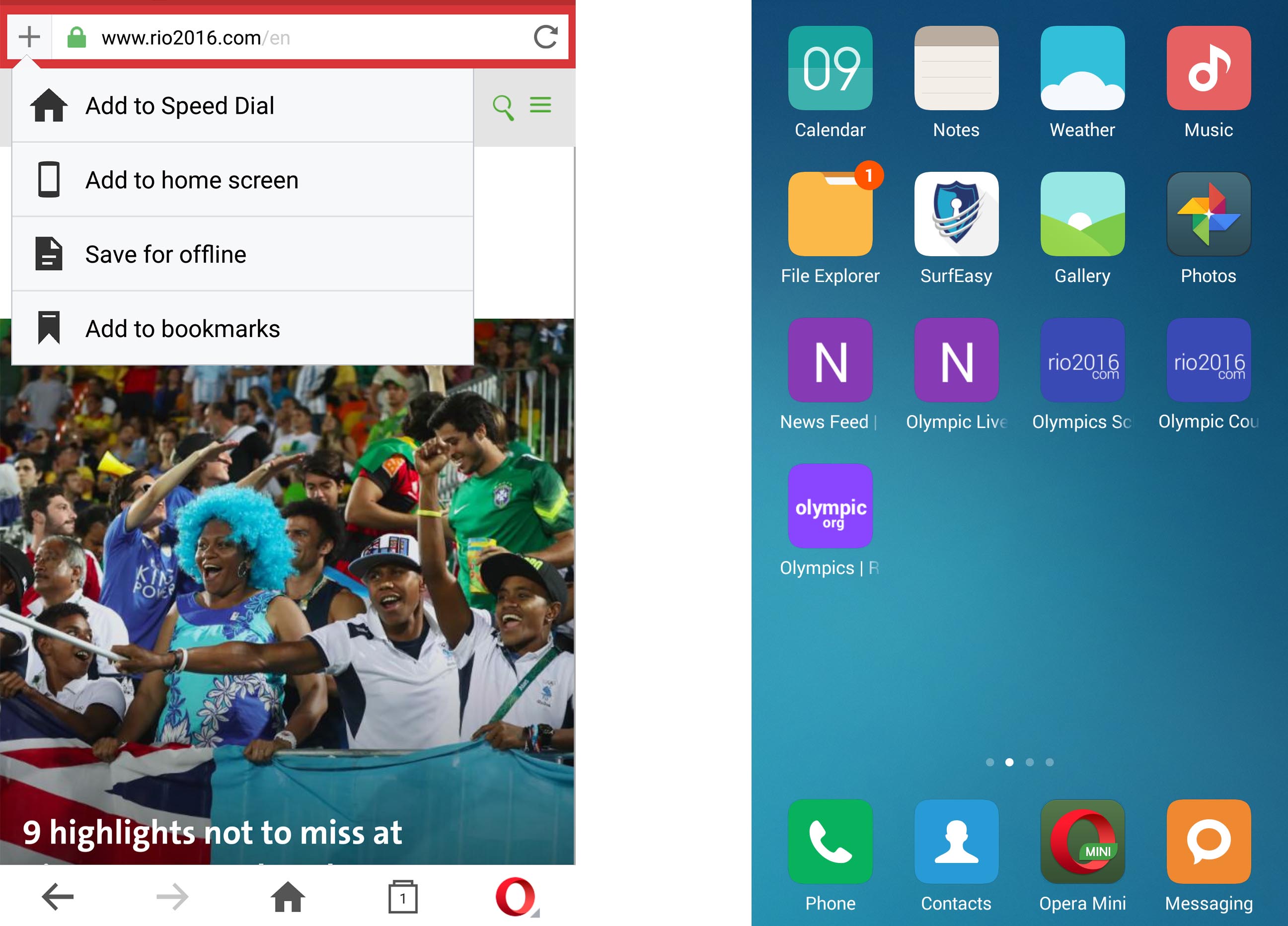 image: add to home screen rio games