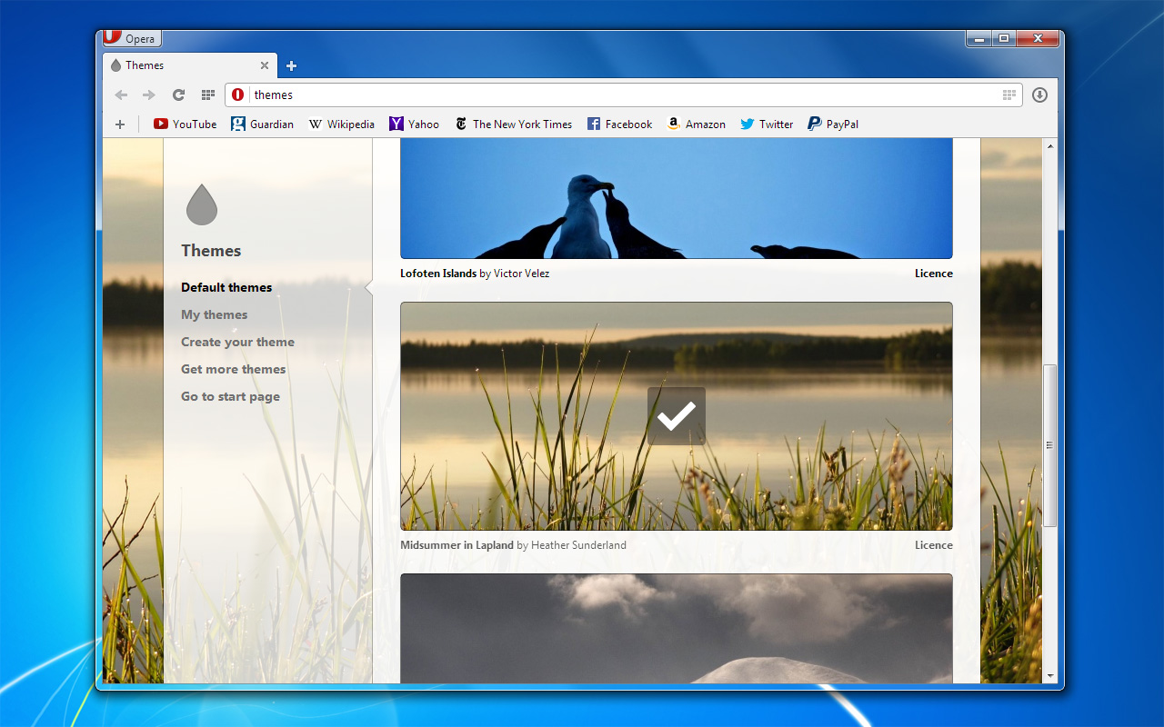 Opera themes. Opera 22.