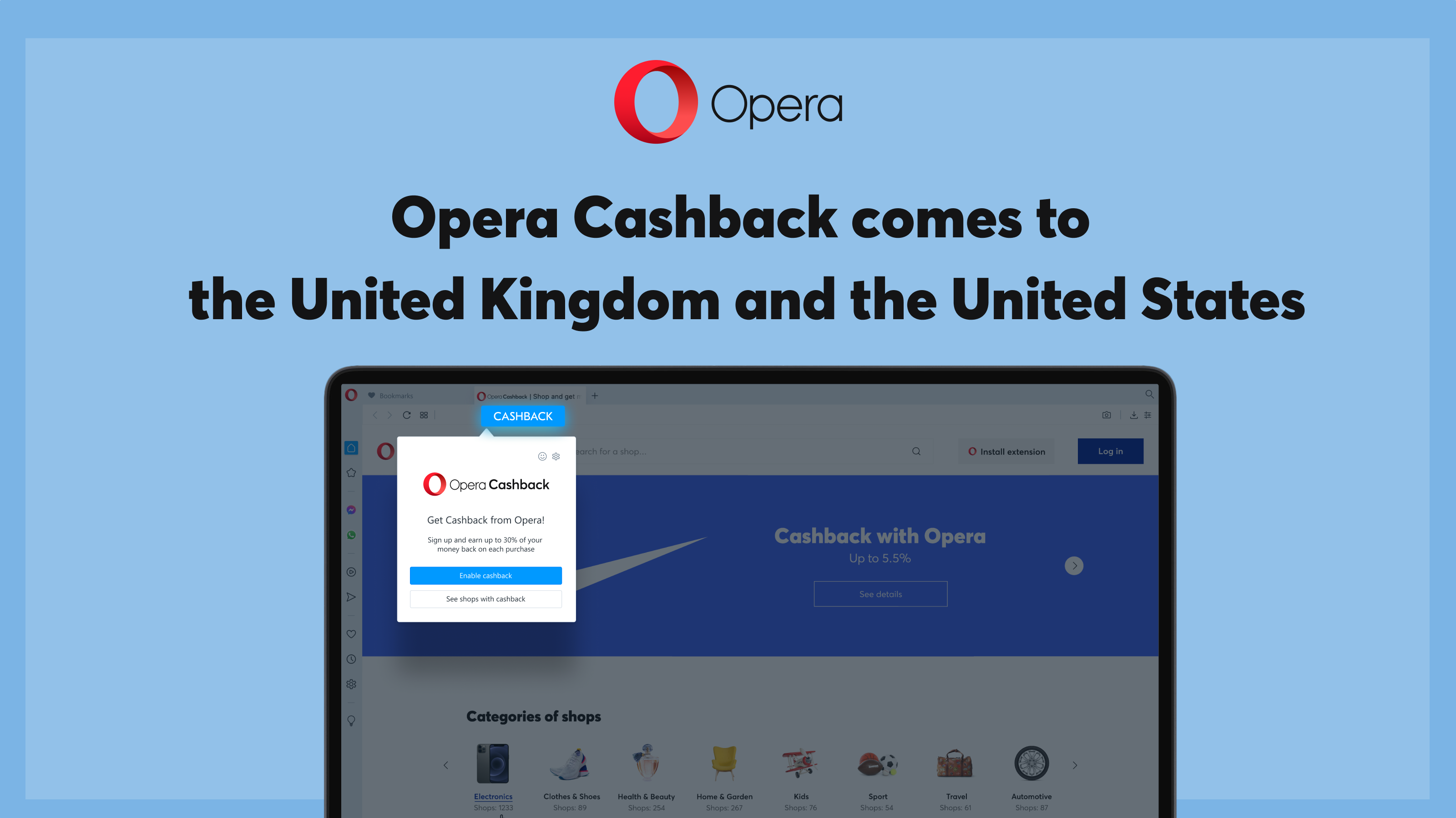 Opera Cashback is coming to the United States and the United Kingdom - Blog  | Opera Desktop