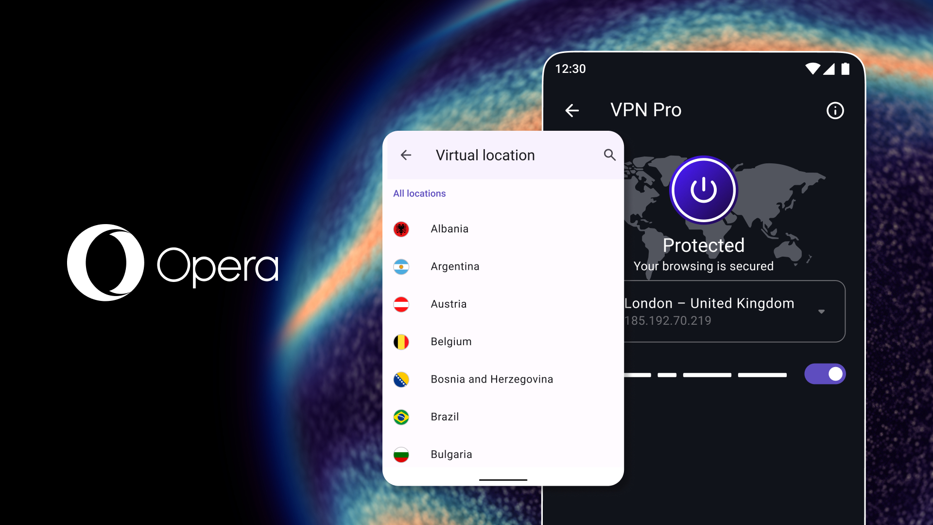 VPN Pro Opera for Android pilot