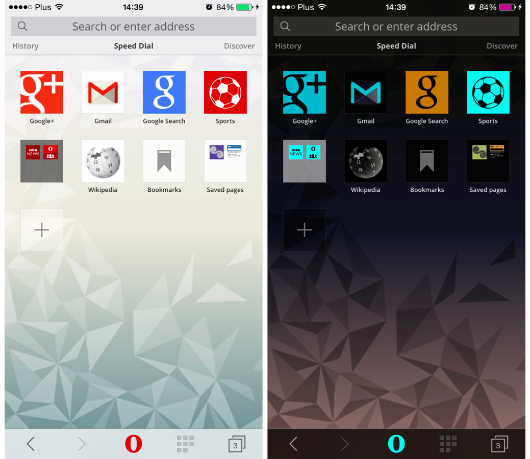 Using Night Mode In Opera Mini For IOS