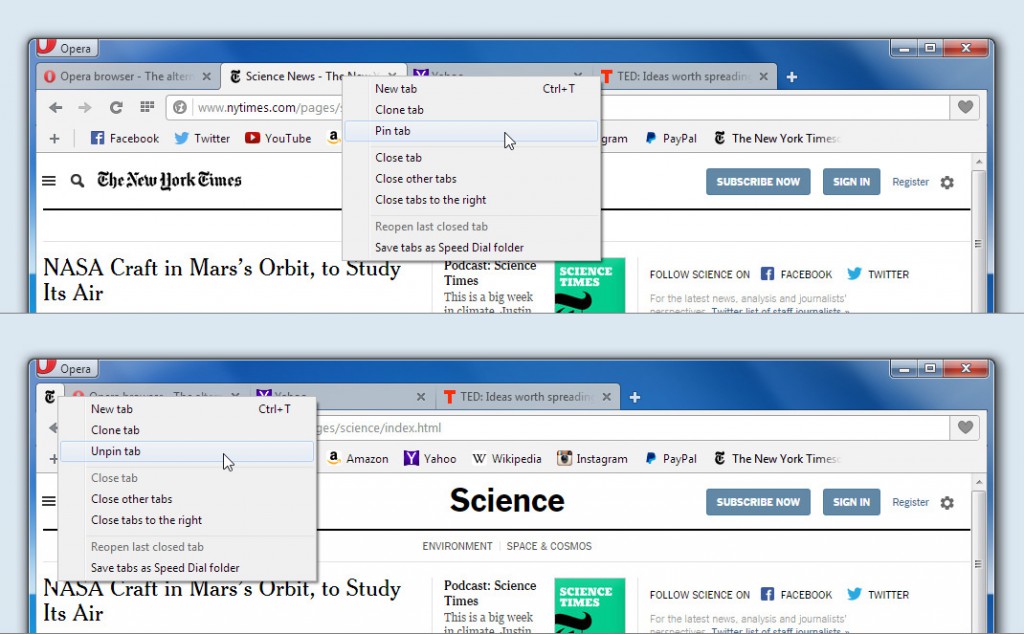 Take care of important tabs with Opera for computers.