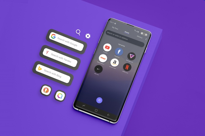 Suchmaschinen in Opera Touch