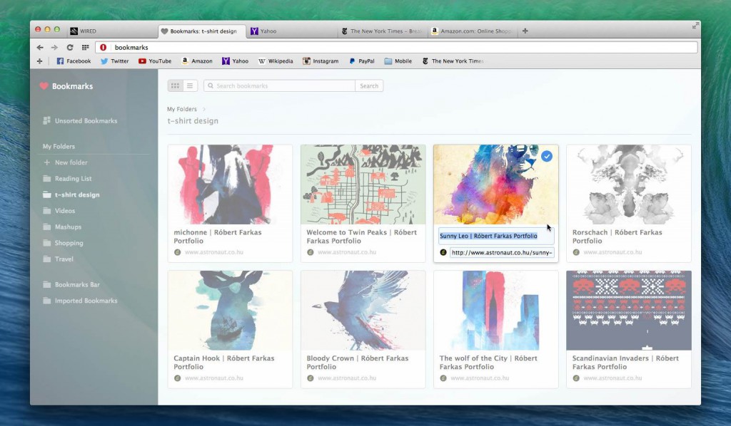 Edit Opera bookmarks