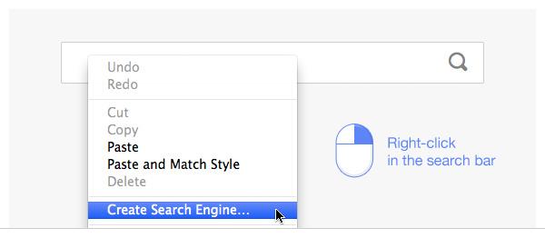 Right click in the search bar and choose Create Search Engine