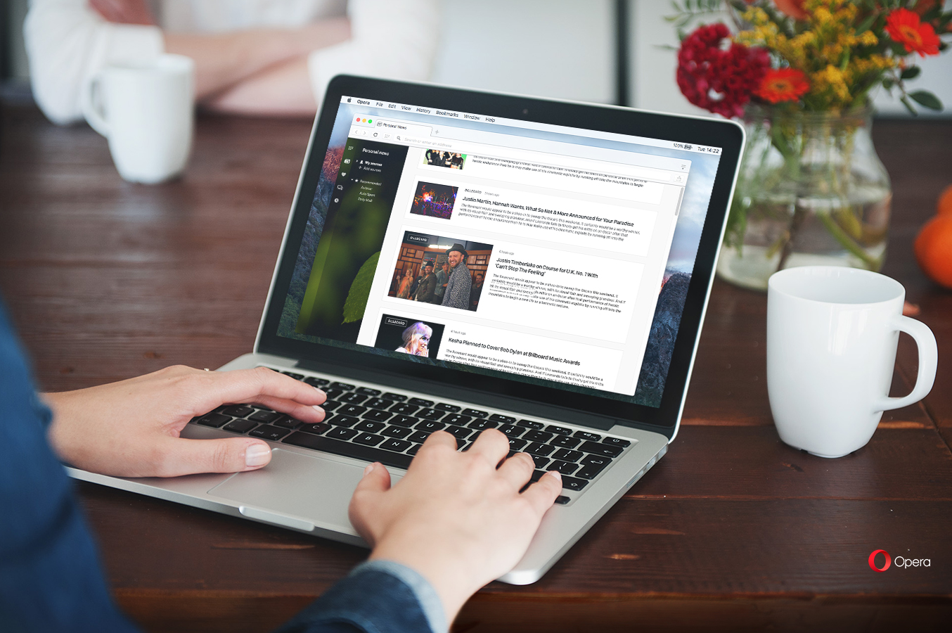 RSS reader in the Opera browser to follow news