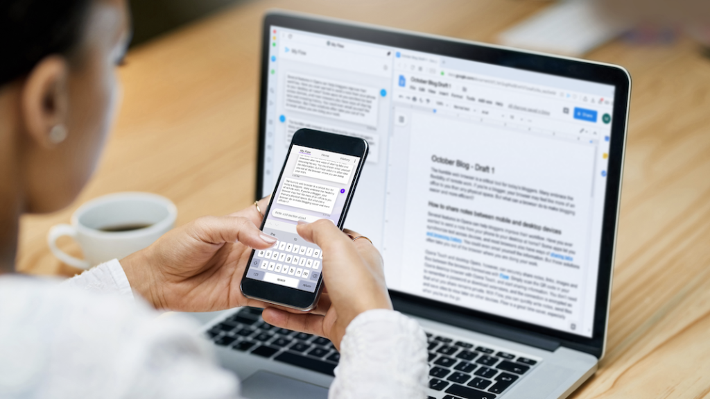 Share notes between mobile and desktop devices