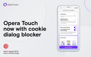 Thumbnail for 'Opera Touch comes with cookie dialog blocker and 23 other improvements'
