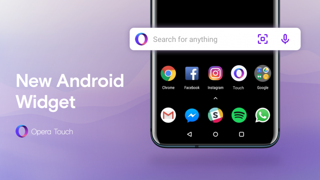 Opera Touch now with Android search widget