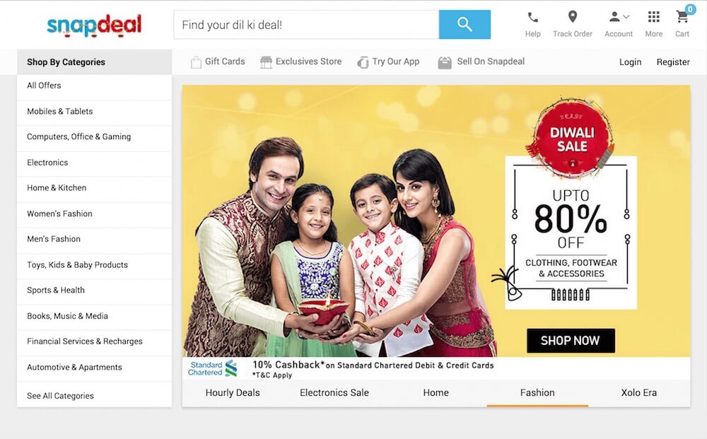 Diwali shopping on Snapdeal