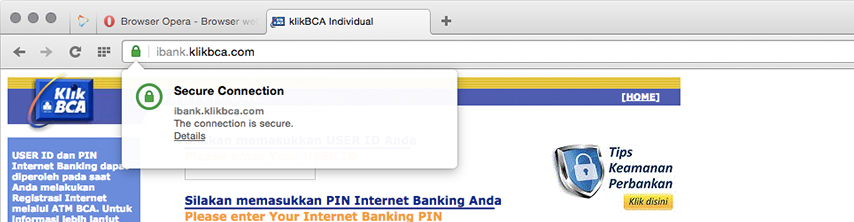 Opera Certificate Jamin Keamanan Browsing