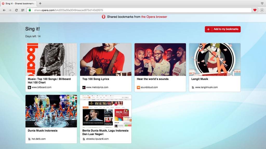 Bookmark Share - Music
